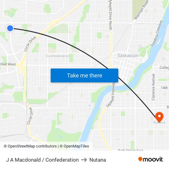 J A Macdonald / Confederation to Nutana map