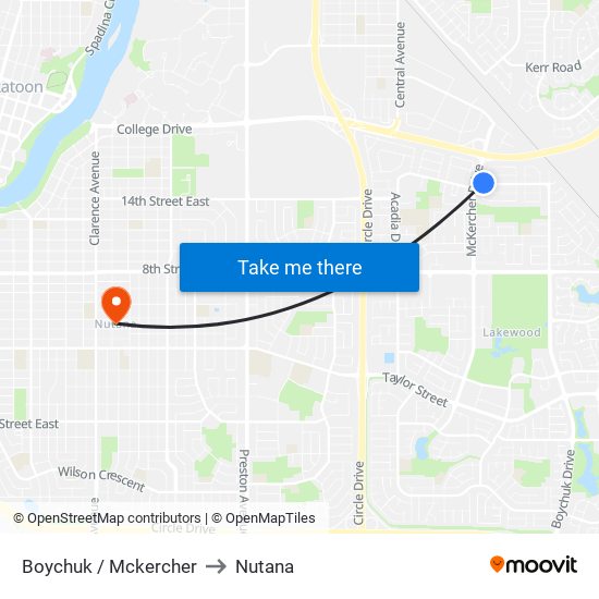 Boychuk / Mckercher to Nutana map