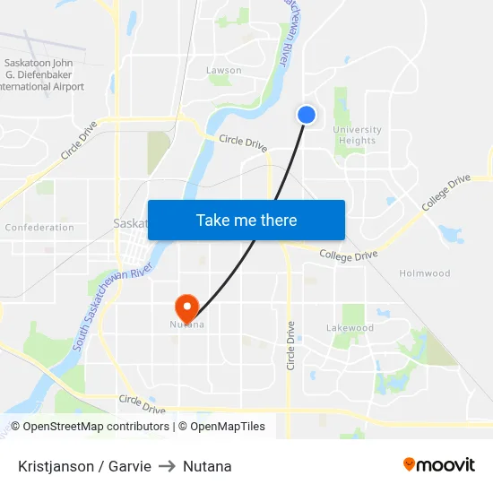 Kristjanson / Garvie to Nutana map