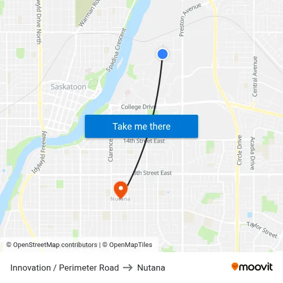 Innovation / Perimeter Road to Nutana map