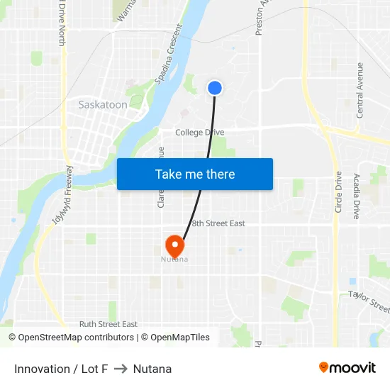Innovation / Lot F to Nutana map