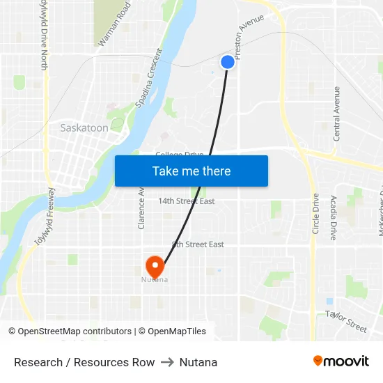 Research / Resources Row to Nutana map