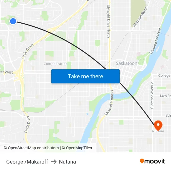 George /Makaroff to Nutana map