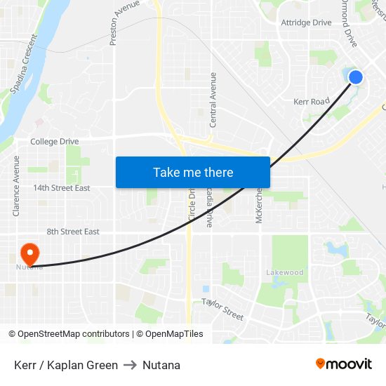 Kerr / Kaplan Green to Nutana map