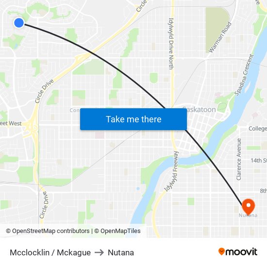 Mcclocklin / Mckague to Nutana map