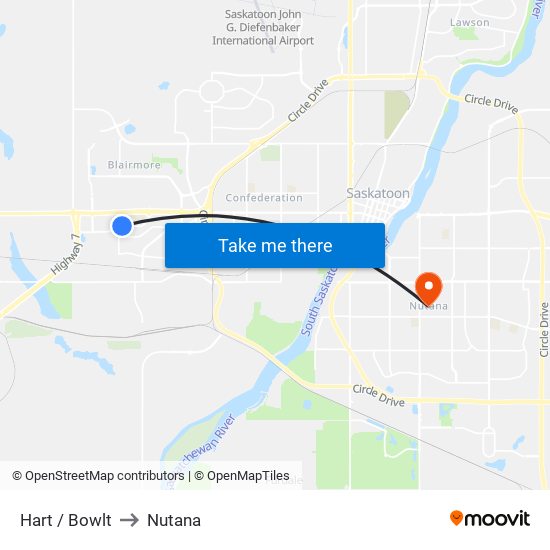 Hart / Bowlt to Nutana map