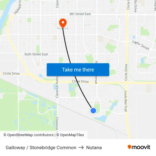 Galloway / Stonebridge Common to Nutana map
