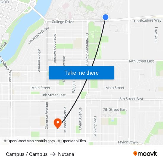 Campus / Campus to Nutana map