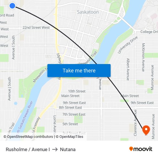 Rusholme / Avenue I to Nutana map