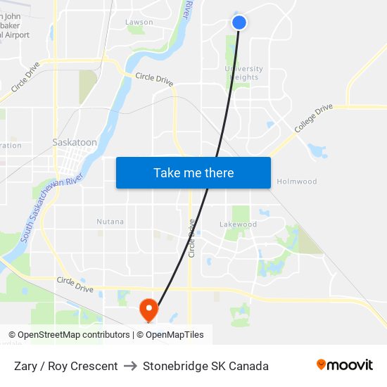 Zary / Roy Crescent to Stonebridge SK Canada map