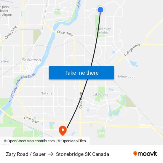 Zary Road / Sauer to Stonebridge SK Canada map