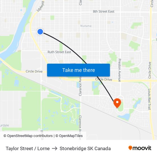 Taylor Street / Lorne to Stonebridge SK Canada map