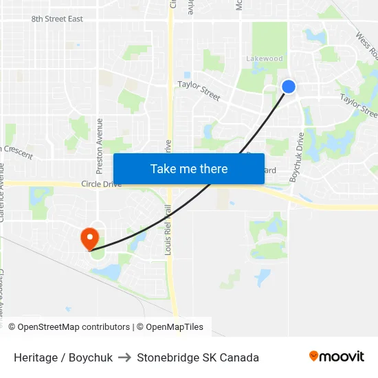 Heritage / Boychuk to Stonebridge SK Canada map