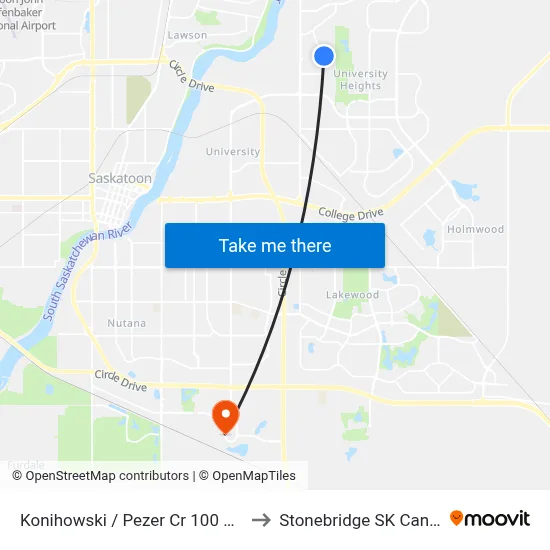 Konihowski / Pezer Cr 100 Block to Stonebridge SK Canada map