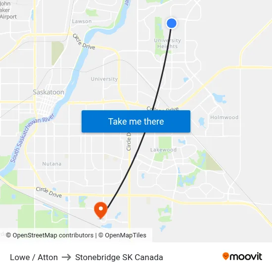 Lowe / Atton to Stonebridge SK Canada map