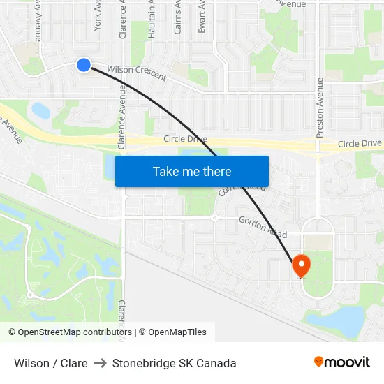 Wilson / Clare to Stonebridge SK Canada map