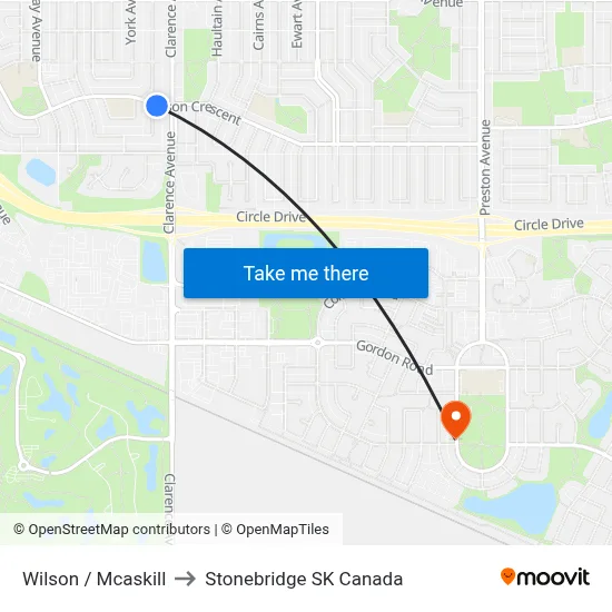 Wilson / Mcaskill to Stonebridge SK Canada map