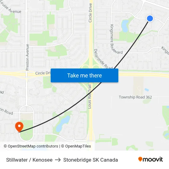 Stillwater / Kenosee to Stonebridge SK Canada map