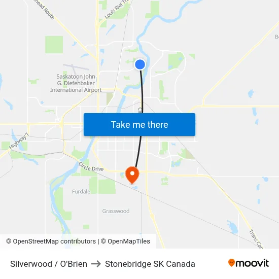 Silverwood / O'Brien to Stonebridge SK Canada map