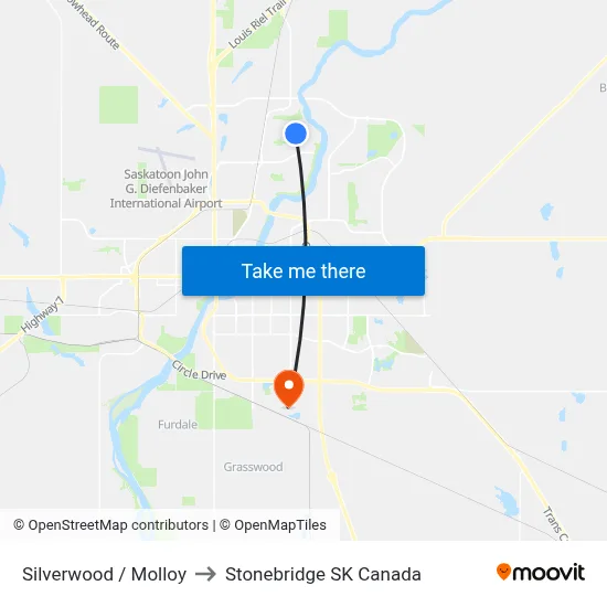 Silverwood / Molloy to Stonebridge SK Canada map