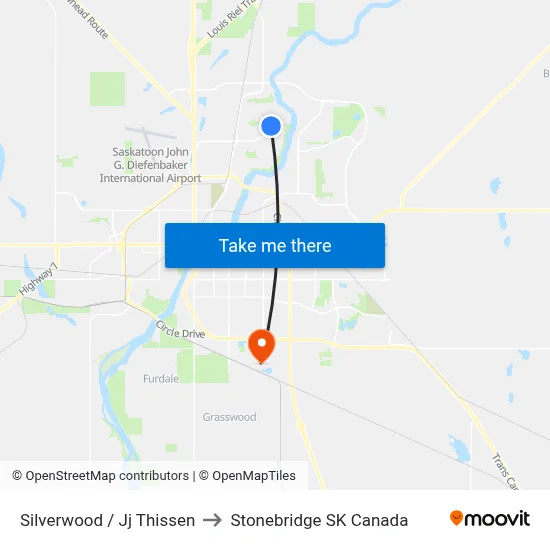 Silverwood / Jj Thissen to Stonebridge SK Canada map