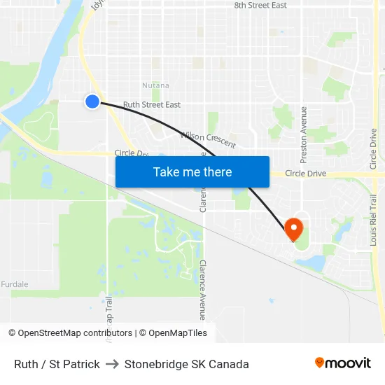 Ruth / St Patrick to Stonebridge SK Canada map
