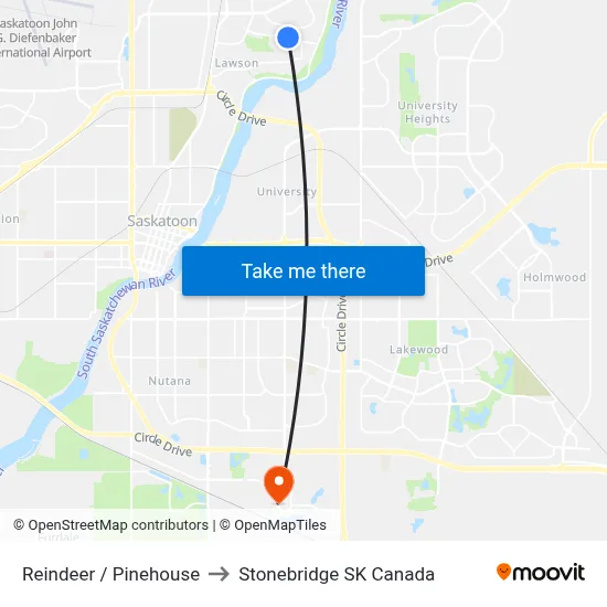 Reindeer / Pinehouse to Stonebridge SK Canada map