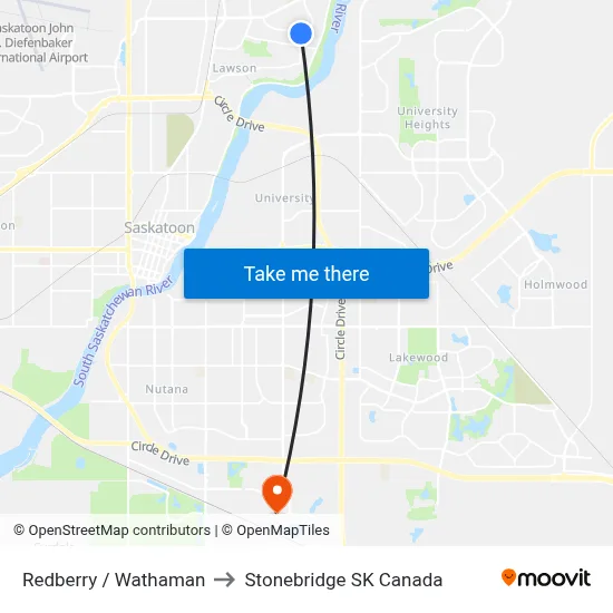 Redberry / Wathaman to Stonebridge SK Canada map