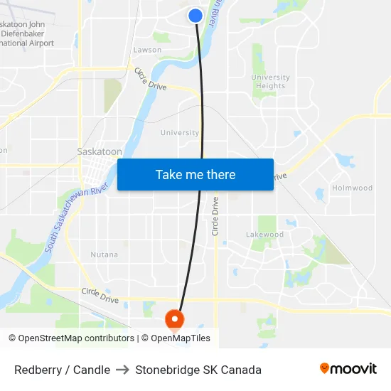 Redberry / Candle to Stonebridge SK Canada map