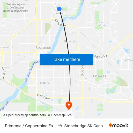 Primrose / Coppermine East to Stonebridge SK Canada map