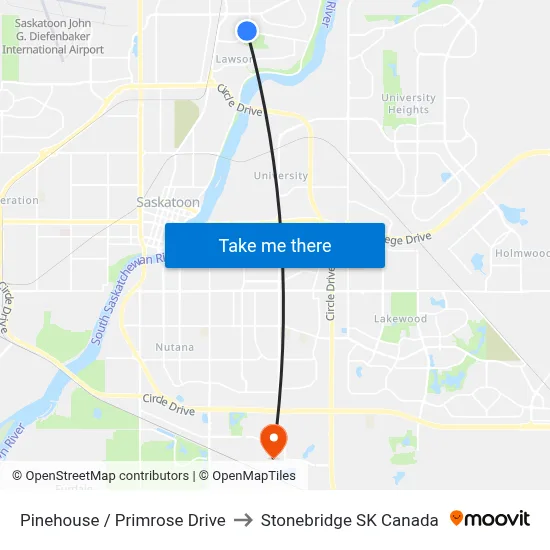 Pinehouse / Primrose Drive to Stonebridge SK Canada map