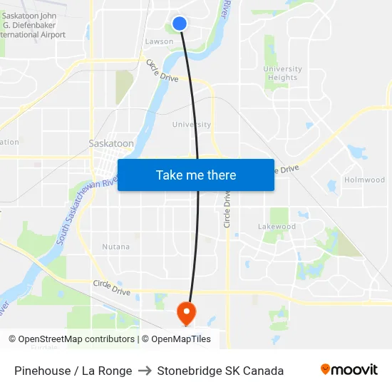Pinehouse / La Ronge to Stonebridge SK Canada map