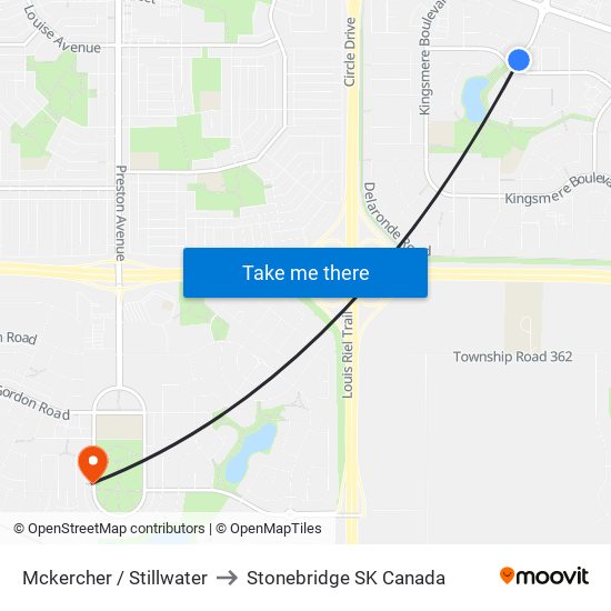 Mckercher / Stillwater to Stonebridge SK Canada map