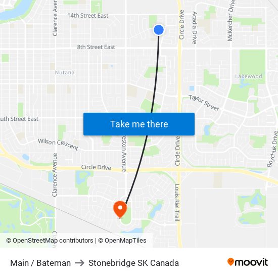 Main / Bateman to Stonebridge SK Canada map