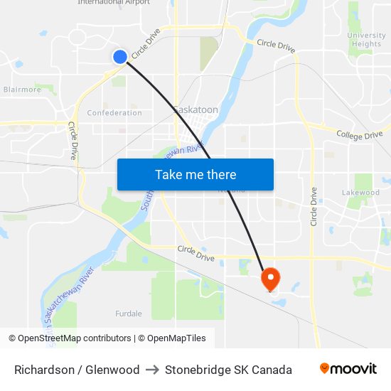 Richardson / Glenwood to Stonebridge SK Canada map