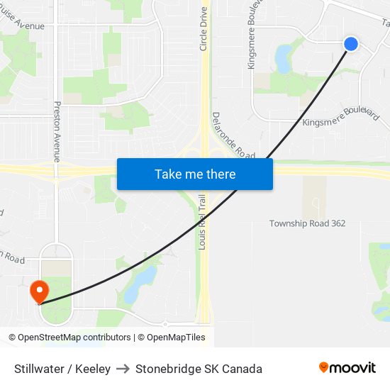 Stillwater / Keeley to Stonebridge SK Canada map