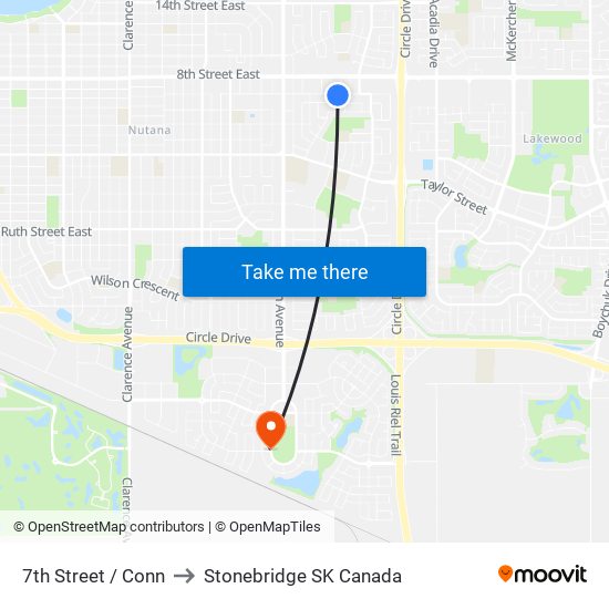 7th Street / Conn to Stonebridge SK Canada map