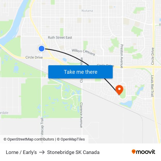 Lorne / Early's to Stonebridge SK Canada map