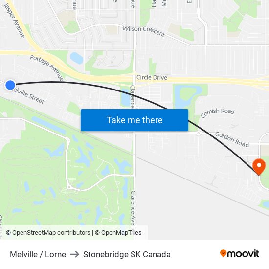 Melville / Lorne to Stonebridge SK Canada map