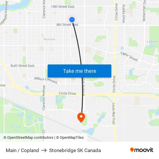 Main / Copland to Stonebridge SK Canada map