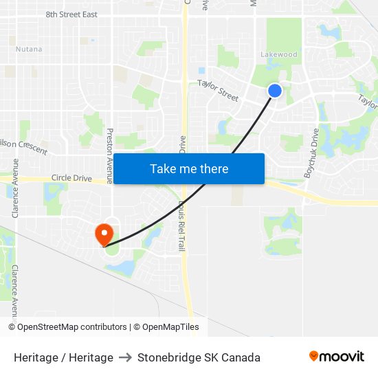 Heritage / Heritage to Stonebridge SK Canada map