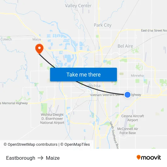 Eastborough to Maize map