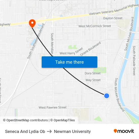 Seneca And Lydia  Ob to Newman University map
