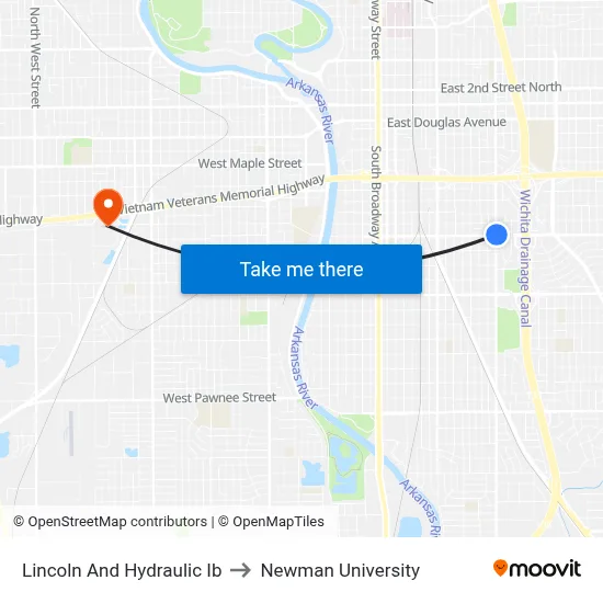 Lincoln And Hydraulic  Ib to Newman University map