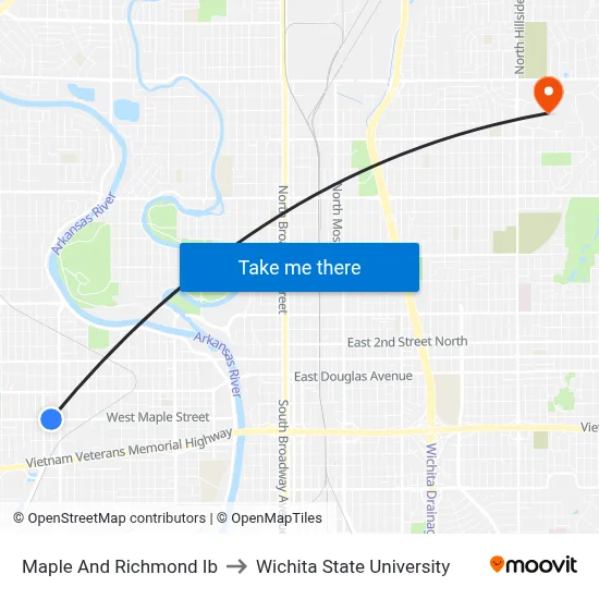 Maple And Richmond Ib to Wichita State University map
