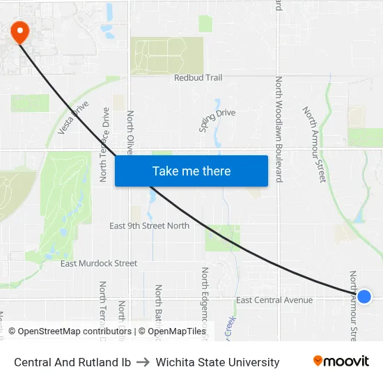 Central And Rutland Ib to Wichita State University map