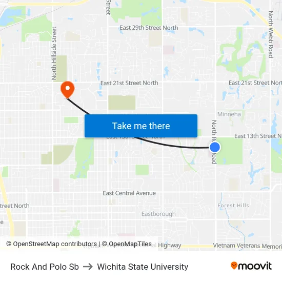 Rock And Polo Sb to Wichita State University map