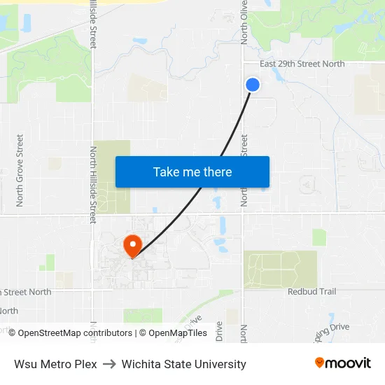 Wsu Metro Plex to Wichita State University map