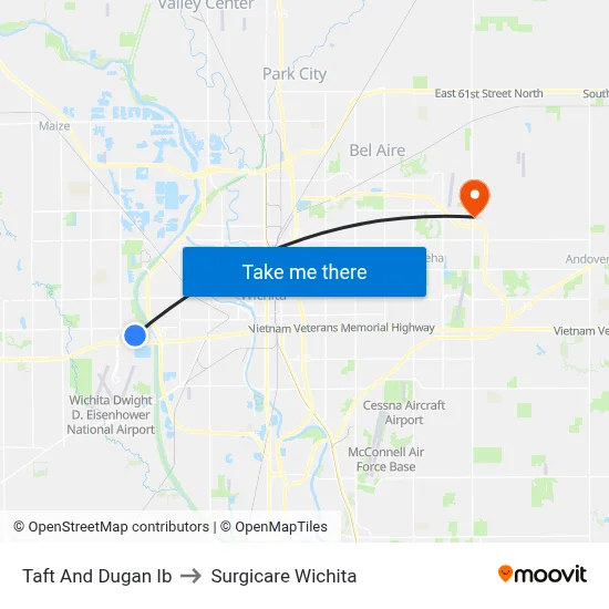 Taft And Dugan Ib to Surgicare Wichita map
