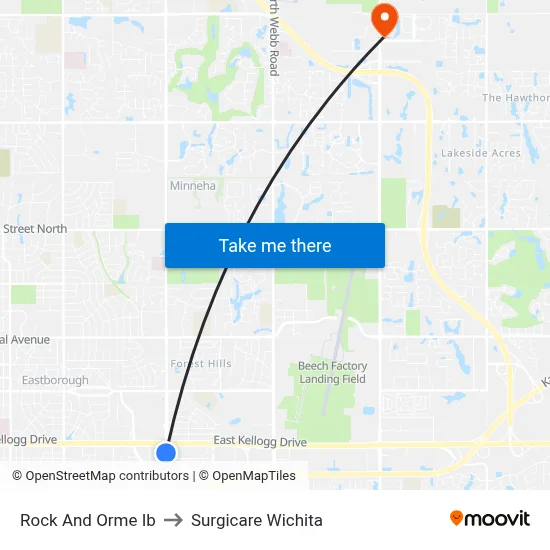 Rock And Orme Ib to Surgicare Wichita map